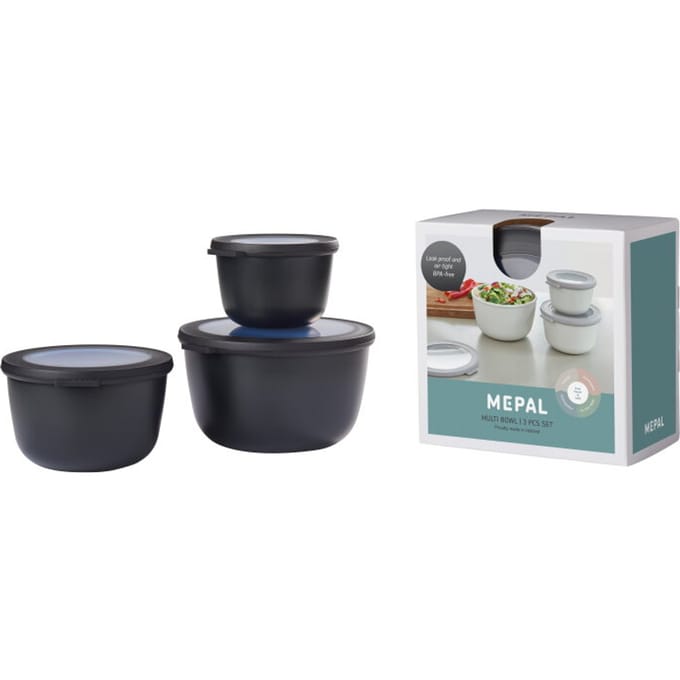 Mepal - Multikom Cirqula vershouddoos set - 500 + 1000 + 2000 ml - Rond - Nordic black