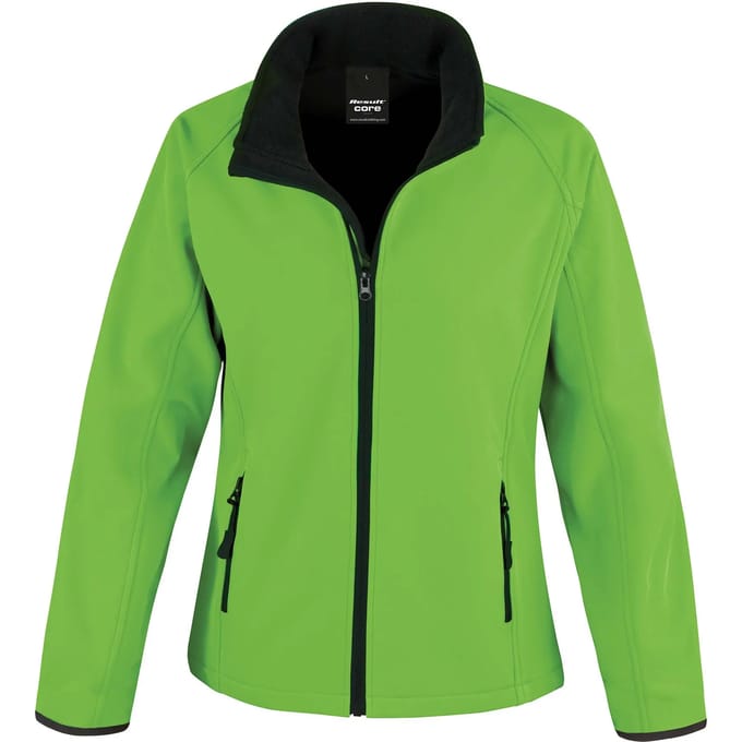 Result Women´s Printable Soft Shell Jacket RT231F - Vivid Green/Black - M