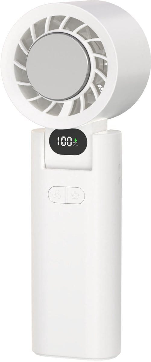 Draagbare Handventilator - Handventilator - Mini Ventilator - 100 Snelheden - Digitaal Display - USB Oplaadbaar - Bladloos - Borstelloze Motor - Wit