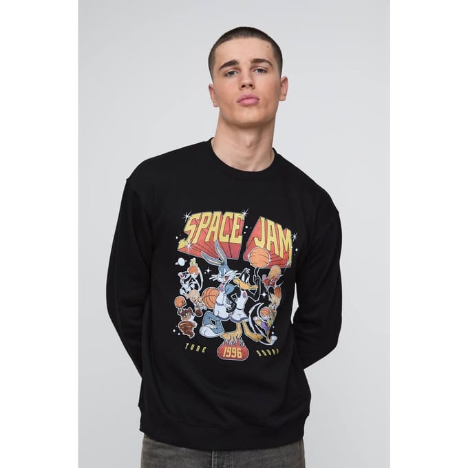 Oversized Space Jam Sweatshirt | Black | Size Small