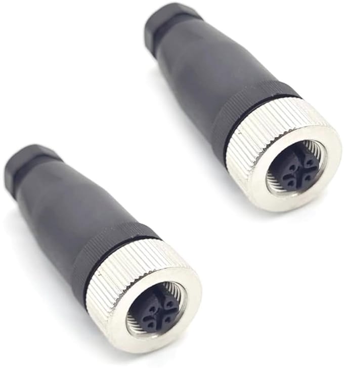 2 Stuks M12 5-polige Rechte Ronde Connector A-Code, IP67 Waterdicht, Ter Plaatse te Installeren
