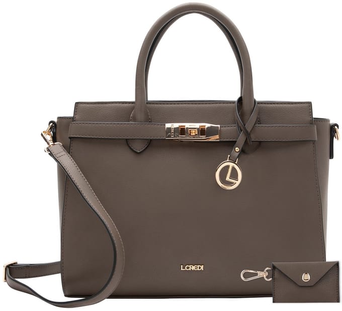 L.CREDI handtas schoudertas Konstanze Handle Bag Dark Taupe