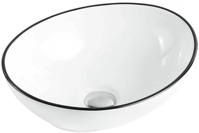 Mexen Elza opzetwastafel 40 x 33 cm, wit/zwart - 21014007