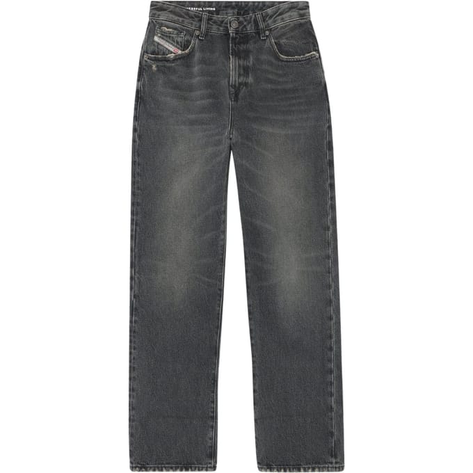 Diesel 1995 D-sark Zwarte Vervaagde Denim Broek