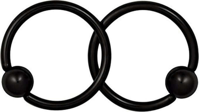 Fako Bijoux® - Ball Closure Piercing - Ring - 8mm - Zwart - 2 Stuks