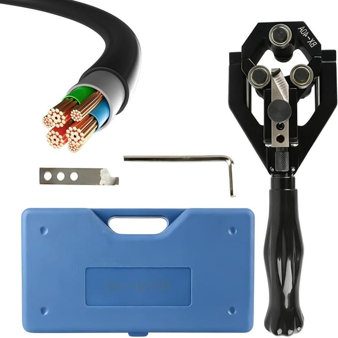 Kabelstripper - Krimptang - Elektrisch Onderhoud - Multifunctioneel - 22-40 mm - Zwart