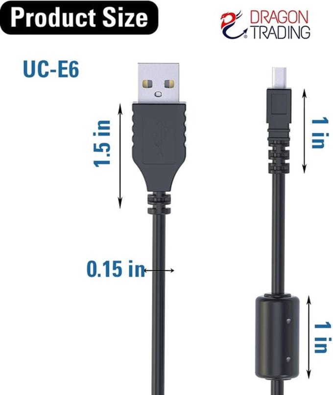 Dailygoody - Nikon Uc-E6 / Uc-E16 / Uc-E17 Usb Kabel - Vervangende