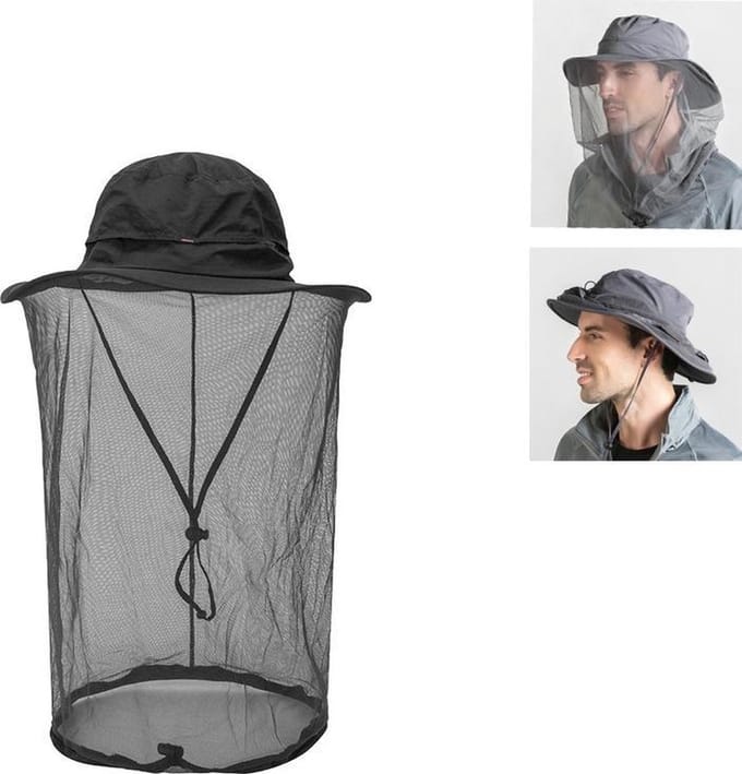 Hoofdnet - Hoed met net - Zwart - Large