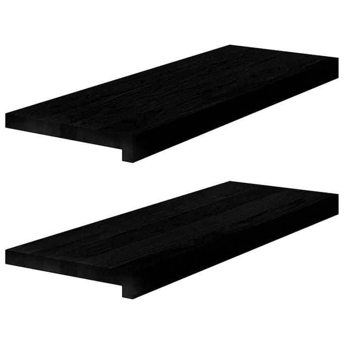 vidaXL - Traptreden - 2 - st - 70x25x2 - cm - massief - eikenhout - bruin-zwart