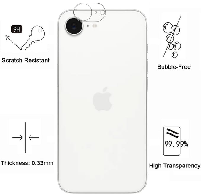 Camera Protector geschikt voor iPhone 17e - 2 stuks van glas Transparante glazen
