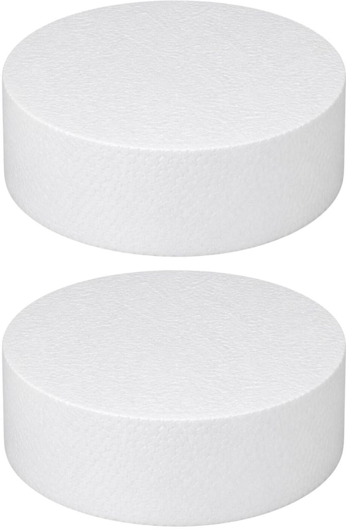 Piepschuim vormen - cirkel - 2x - D15 x 4 cm - styropor hobby / DIY vorm - basis knutselfiguren