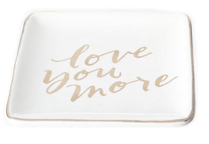 SCHAALTJE/BORD LOVE YOU MORE WIT KERAMIEK 10CM