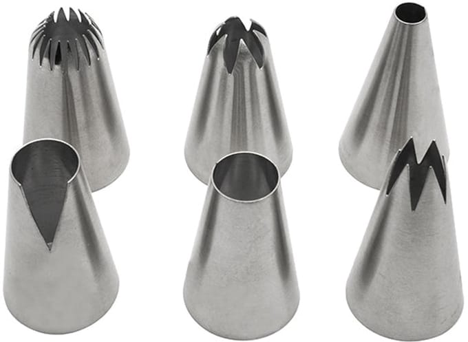 Set van 6 grote roestvrijstalen spuitmondjes Zenker Smart Pastry