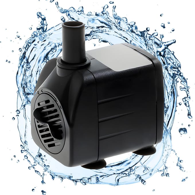 Mini dompelpomp voor water Debiet instelbaar elektrisch Max 600L/H Debiet 3.9ft Lift Draagbare minipomp US plug zwart