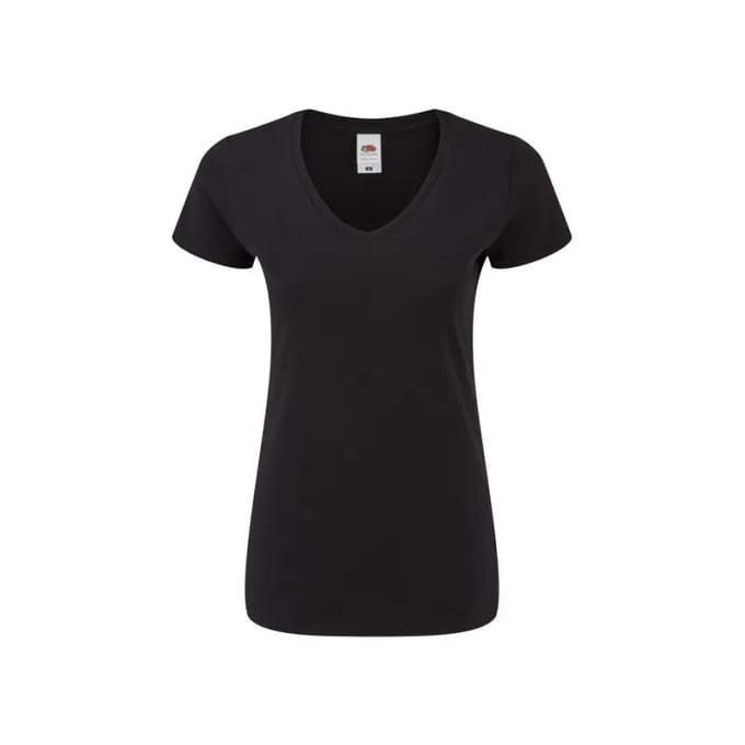 Dames-T-shirt met V-hals Fruit of the Loom Iconic 150