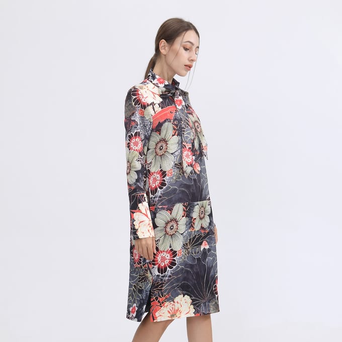 Bloemen macro -print shirtjurk