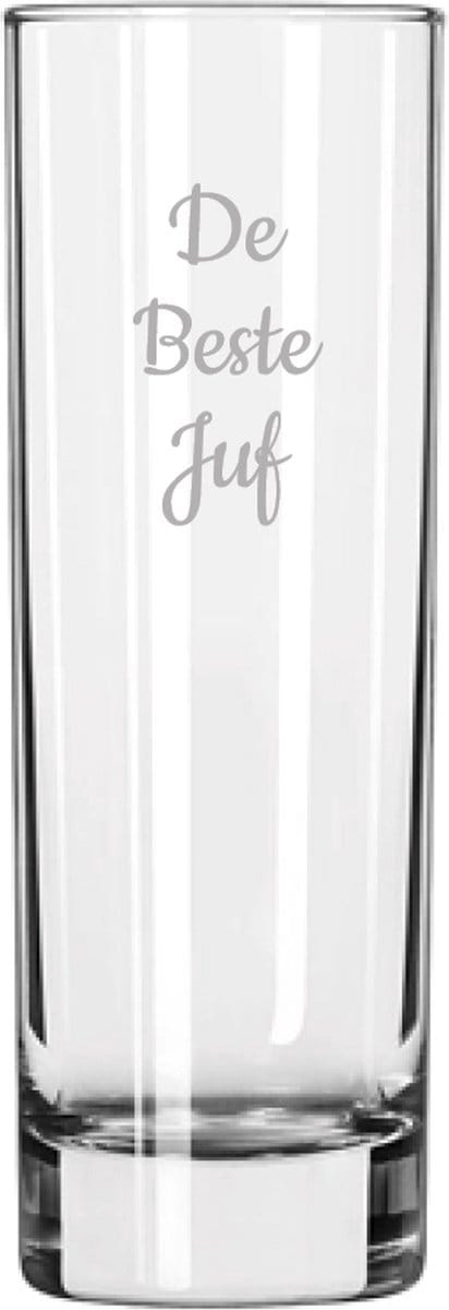 Gegraveerde longdrinkglas 22cl De Bêste Juf