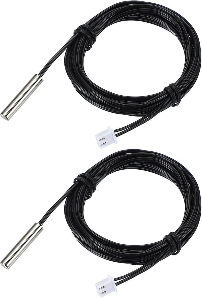 2x 10K NTC Temperatuursensor 2 Meter Waterdicht Koper voor Koelkast Airco Verwarming