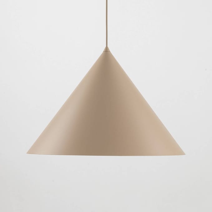 TK Lighting Hanglamp Cono, 1-lamp, Ø 50 cm, zandkleurig, E27