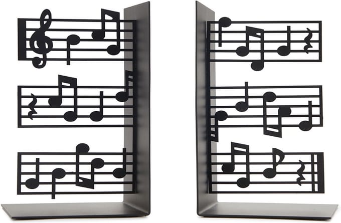 Balvi Boekensteunen set Muziek Metaal Zwart
