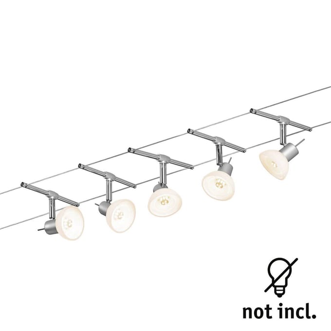 Paulmann Sheela 94136 Kabelbasissysteem GU5.3 50 W LED Chroom (mat), Opaal