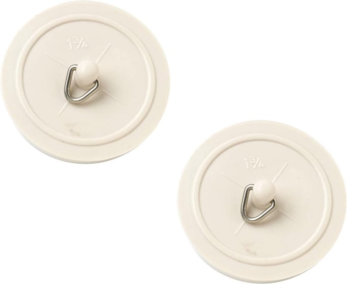 2x Universele Badkuip Stop 45mm - Witte Rubberen Doucheput Plug