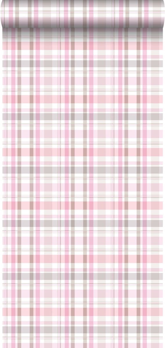 ESTAhome behang ruiten licht roze - 53 cm x 10.05 m - 138824