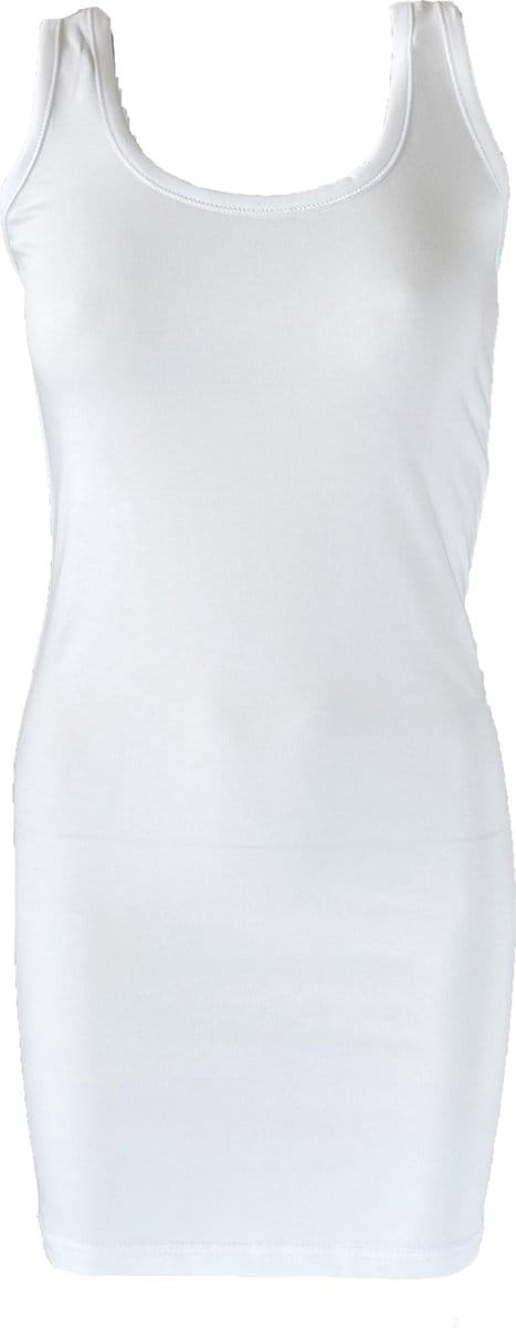 MOOI! Company - Top mouwloos - Marieke lange top - Aansluitend model - Kleur Wit - M