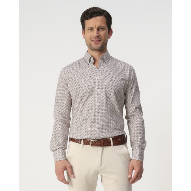 Campbell Casual Overhemd Otter Brown Heren