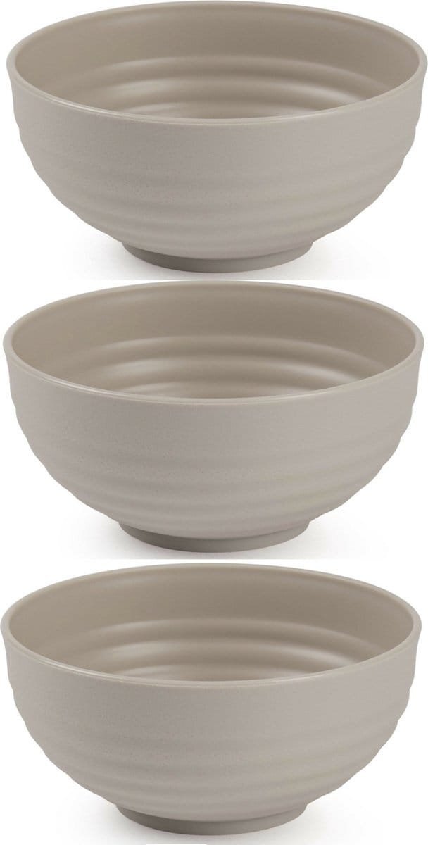 Plasticforte - Kommetjes/Schaaltjes - 6x - kunststof - D13 cm - taupe