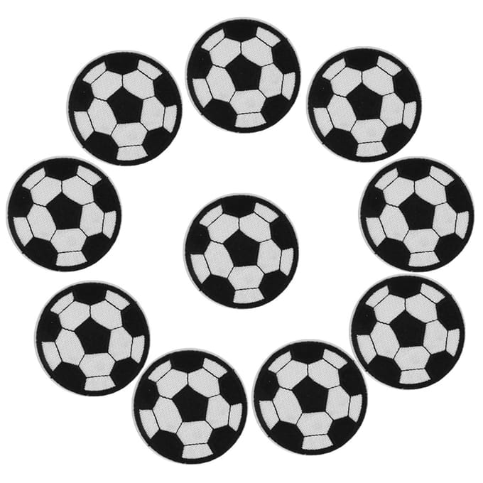 10 Stuks Voetbal Borduurpatches Rugzak Kleding Accessoires Patch Sticker Badge white
