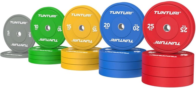 Tunturi Platinum bumperplates - Halter gewichten - Halterschijven - Set 290kg
