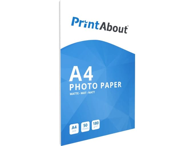 PrintAbout huismerk Fotopapier Mat A4 180 gr (50 vel) geschikt voor PrintAbout