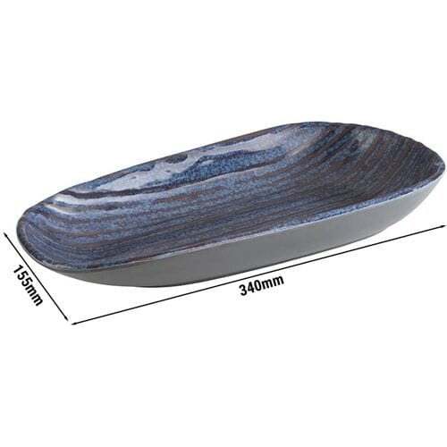 GGM Gastro (6 Stück) Teller - tief - LOOPS - Melamin - oval - 340x155mm