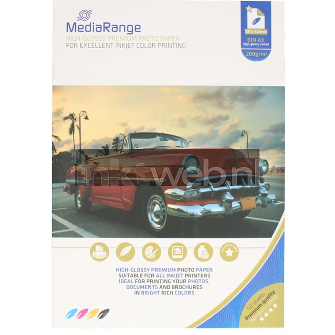 MediaRange - photo Papier - high-glossy - 50 sheet(s) - A3 - 200 g/m²