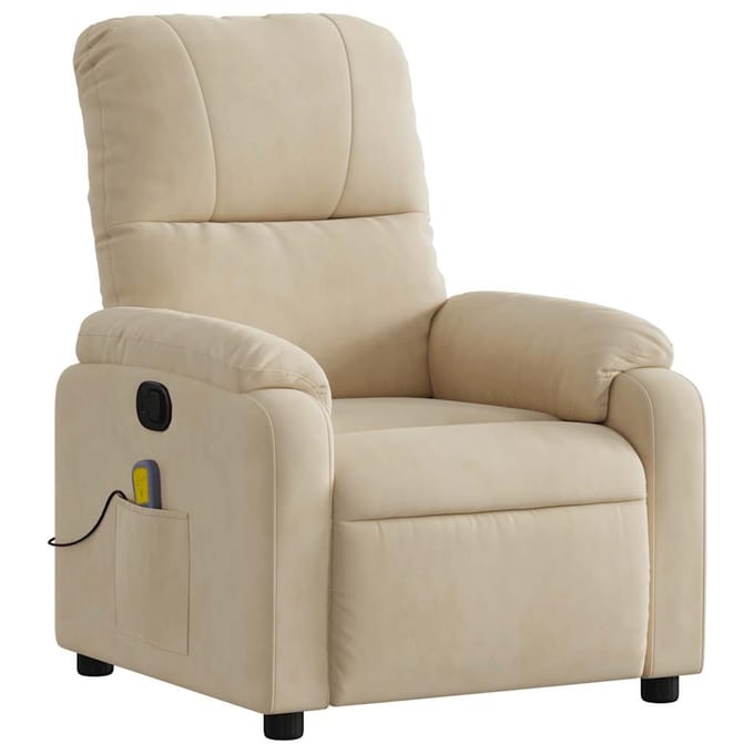 vidaXL - Massagestoel - microvezelstof - crèmekleurig