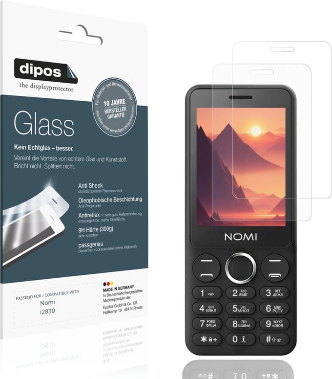 dipos – 2x Matte Pantserfolie geschikt voor Nomi i2830 | 9H Screenprotector
