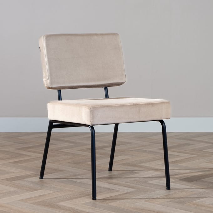 Bronx71® Velvet eetkamerstoel Espen taupe - stoel