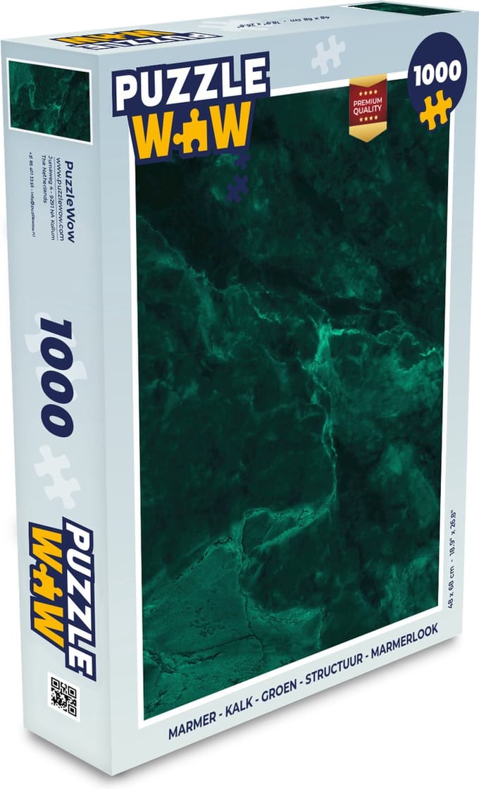Puzzel Marmer - Kalk - Groen - Structuur - Marmerlook - Legpuzzel - Puzzel 1000 stukjes volwassenen