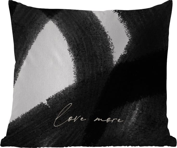 Buitenkussen - Tekst - Abstract - Love more - Quotes - 45x45 cm - Weerbestendig
