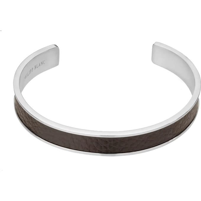 Echt leer en roestvrij stalen armband Philipp Blanc Simon