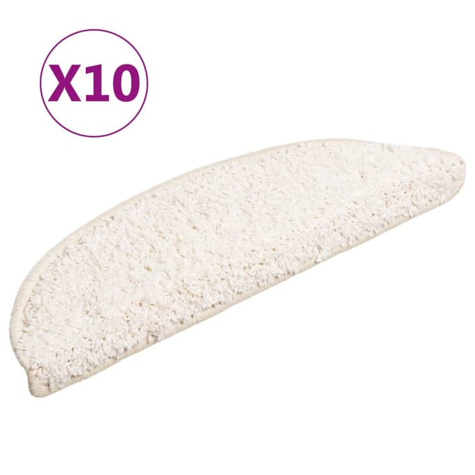 vidaXL - Trapmatten - 10 - st - 56x17x3 - cm - Wit - Halfrond