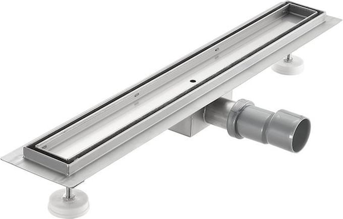 LINEA UNO - Roslev 90x7cm - RVS tegelrooster - Douchegoot - Douchedrain – Met Flens – Uitneembaar Sifon & Haarfilter – Zijuitloop – Compleet - 991167