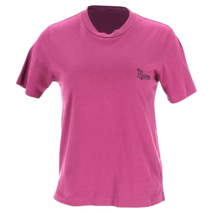 Marni logo T-shirt van roze katoen