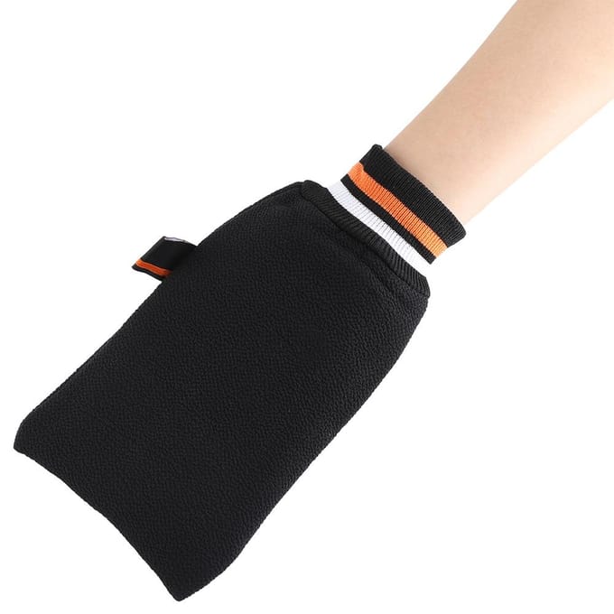 Handschoen Mouw Wanten Ontwerp Scrubben Douche Handdoek Reinigen Lichaamshuid black