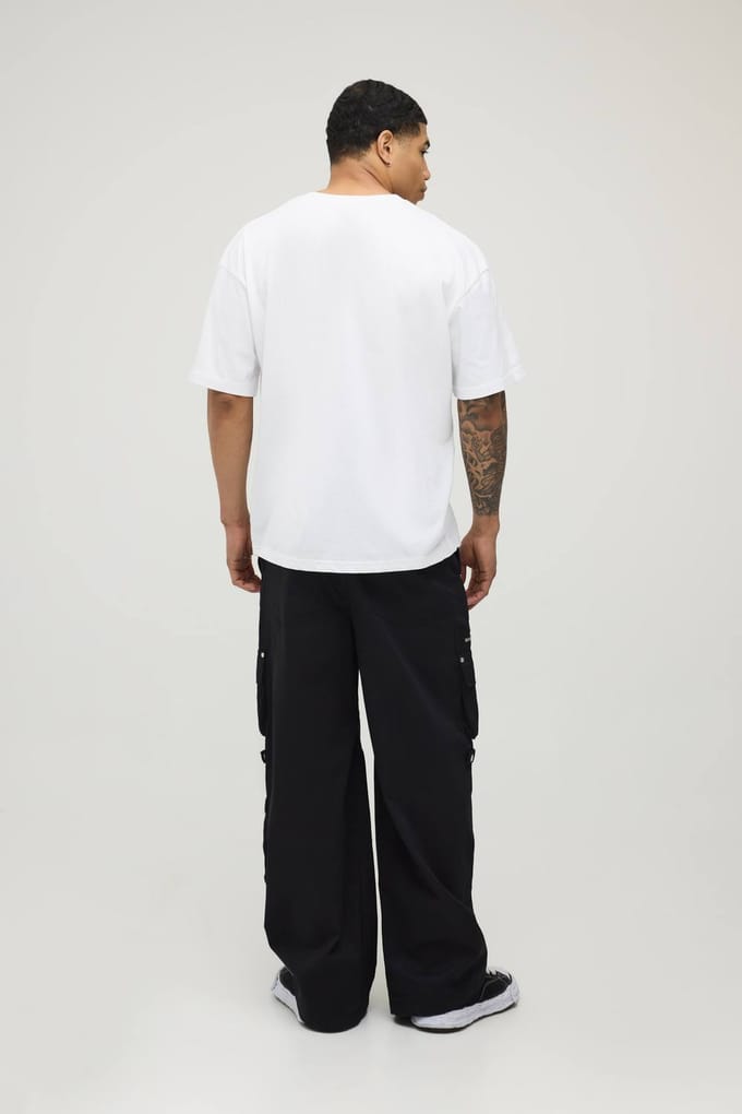 Oversized Vervormde Grafische T-shirt | White | Size Medium
