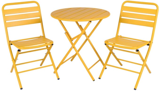 MaximaVida inklapbare ronde bistroset Max okergeel 70 cm- extra zware uitvoering
