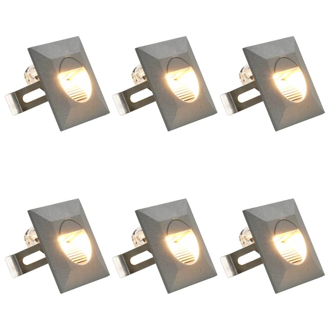 vidaXL LED-buitenwandlampen 6 st 2 W vierkant zilverkleurig