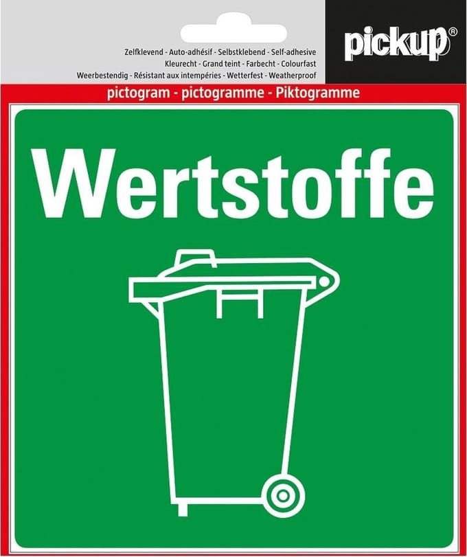 Pickup pictogram Aufkleber 14x14 cm Werstoffe