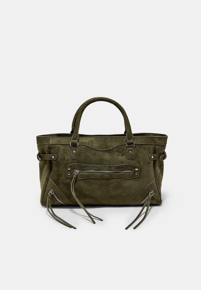 Stradivarius Citytas met ritstrekkers  Kaki OS